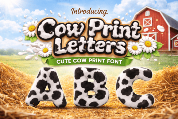Cow Print Letters Font