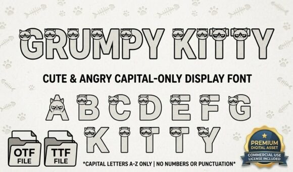 Grumpy Kitty Font for Bold Design