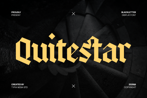 Quitestar Font – Elevate Your Brand with Gothic Blackletter Style